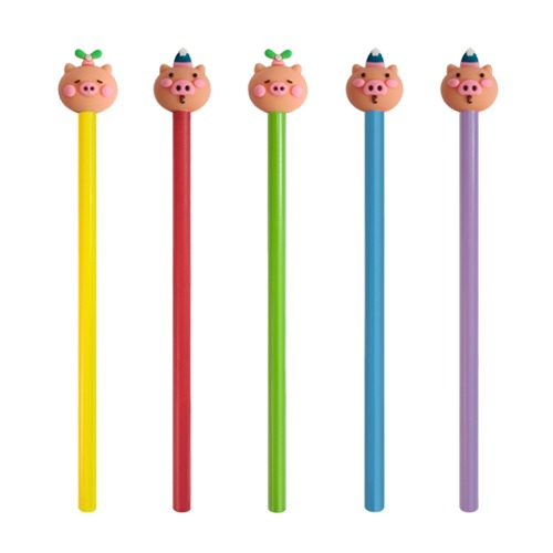 꽃돼지 캐릭터연필 (HB심)