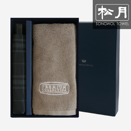 송월 SW 3단 모던체크 우산1p+프리미엄컬렉션50 타올 150g 1p