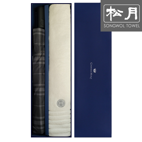 송월 SW 2단 뉴모던체크 우산1p+호텔컬렉션 필라라인 타올 190g 1