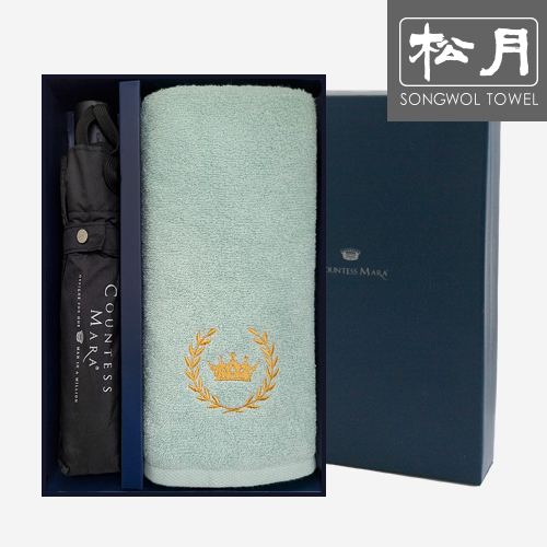 송월 CM 3단폰지 우산1p+로얄크라운30 타올 130g 1p