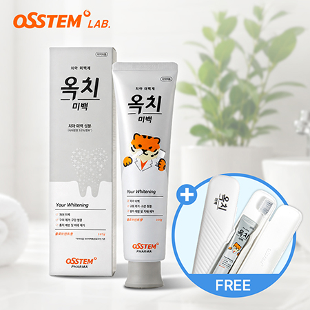 오스템 옥치 대용량 미백 치약(휴대용 미백치약칫솔세트 무료증정)-국내생산