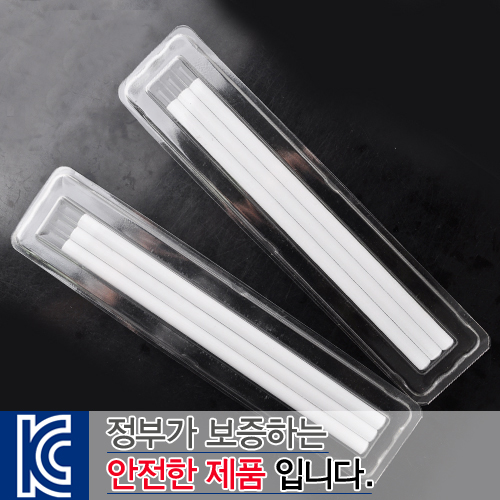 투명사각 백색원형미두연필3p