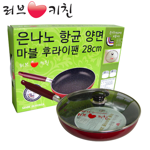러브키친 뚜껑 적마블 후라이팬 28cm