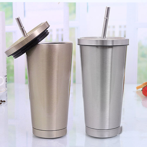 이중 스텐 빨대 텀블러 500ml