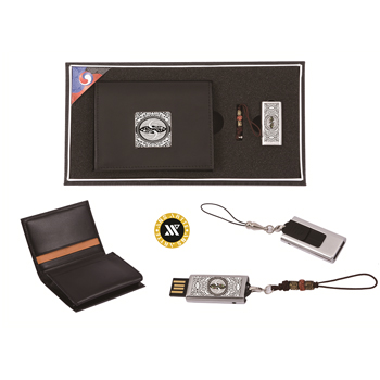 쌍학자개가죽명함지갑+쌍학자개USB(8GB~64GB)
