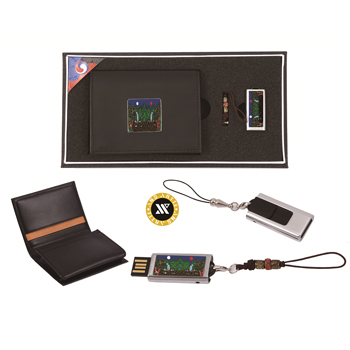 일월오봉도자개가죽명함지갑+일월오봉도자개USB(8GB~64GB)