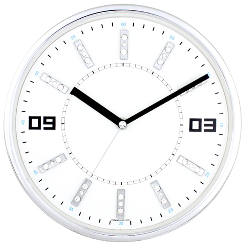 큐빅크롬무소음벽시계 JS3306