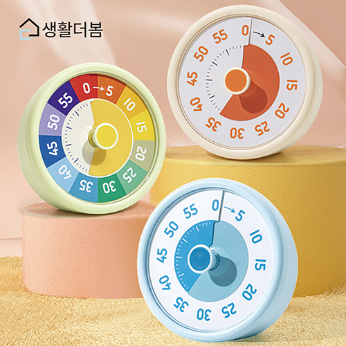 생활더봄 뽀모도로 타이머 무소음 집중력 향상 공부 학습 카운트다운 스톱워