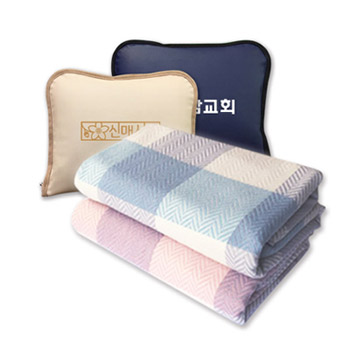 꼬레아 페블가죽 쿠션담요
