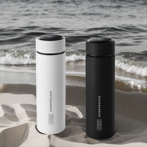 (당일인쇄출고) 에스테반호프 LED 터치 온도계 진공텀블러 500ML