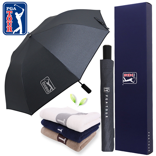 PGA 2단자동 블랙메탈+130g면사타올 세트