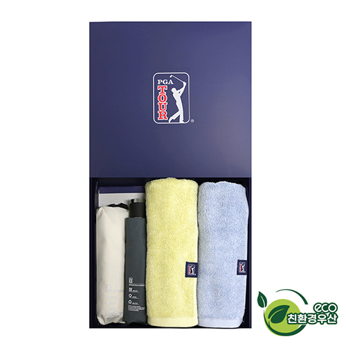 PGA 친환경그린 3단수동우산+사각스키니우산+180g모