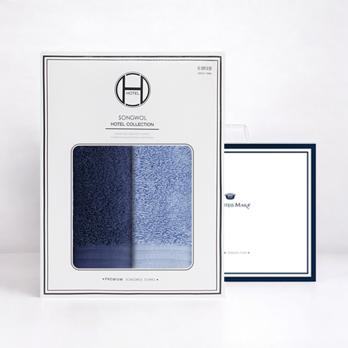[송월타올] 호텔수건 라운드 190g 코마 40수 2p 선물세트(쇼핑백)