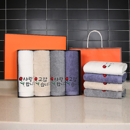 송월타올 러브유 160g 코마40수 4P세트+쇼핑백