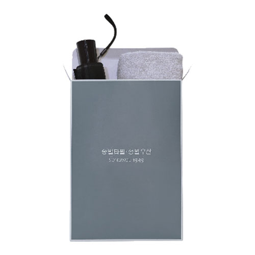 송월 콤보세트 3단 모던체크우산 1P + 뉴컬러 무지40 150g 타올1
