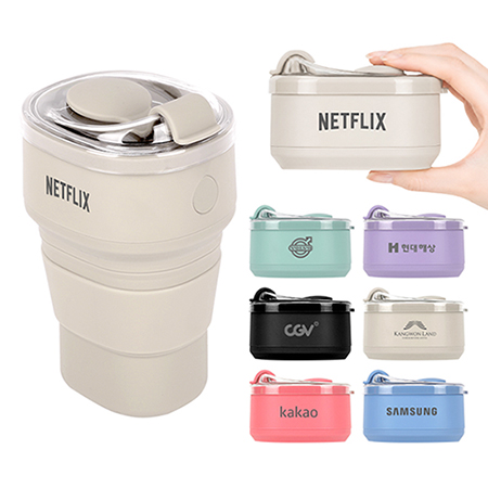 폴베어 조이 접이식 사각 실리콘 텀블러 500ml