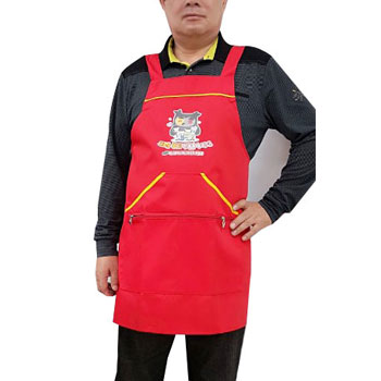 빨강 큰주머니 앞치마