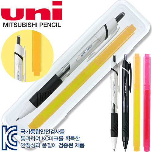 uni 제트스트림150 (0.5mm / 0.7mm) + 스타사각 형광펜세