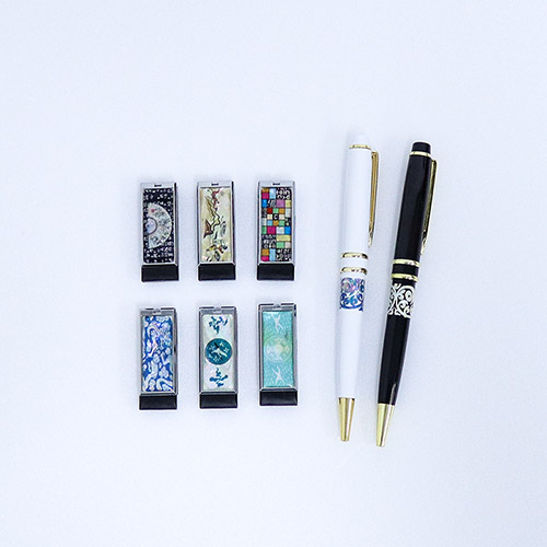 나빌레라 자개USB 금장볼펜2종세트 블랙에디션(전통문양