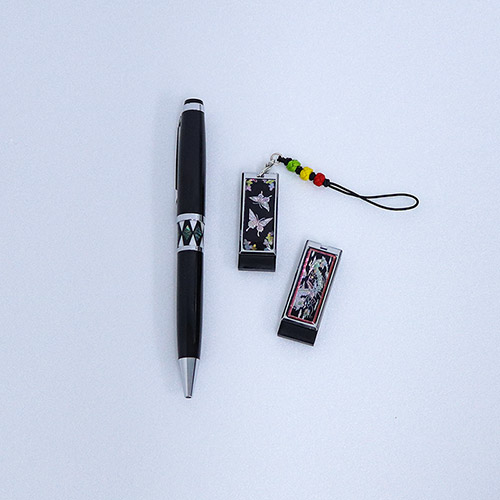 나빌레라 자개USB 블랙에디션 자개띠볼펜2종세트(전통문