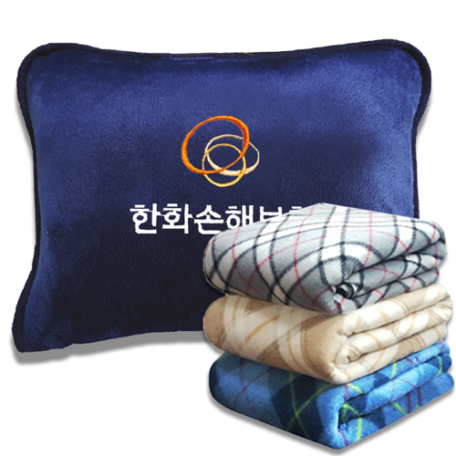 벨보아 하프쿠션+ 체크 항공폴라 담요