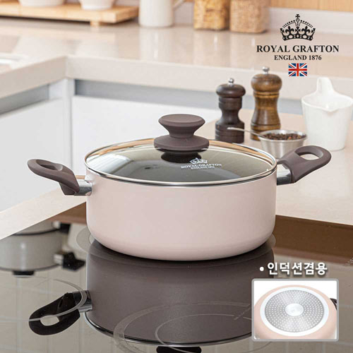 로얄그래프톤 크레마 인덕션겸용(IH) 세라믹코팅 양수냄비 24cm