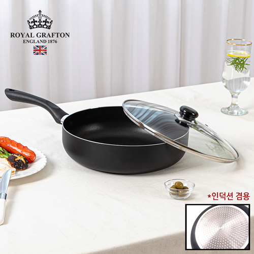 로얄그래프톤 제마 인덕션겸용(IH) 궁중전골팬28cm + 유리뚜껑 2P