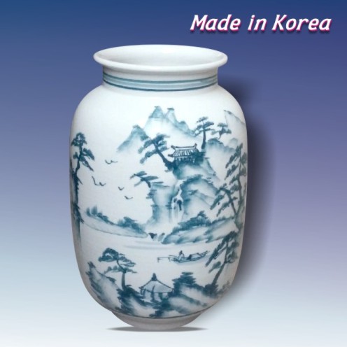 청화산수화직나팔 中