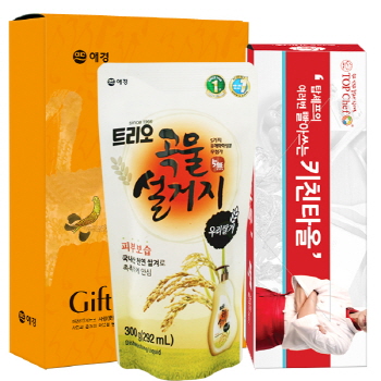 애경 곡물설거지300리필 빨아쓰는키친타올 2종
