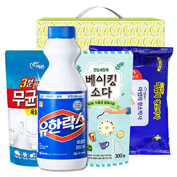 무균무때 유한락스 베이킹소다300리필 청소박사중형30매 4종