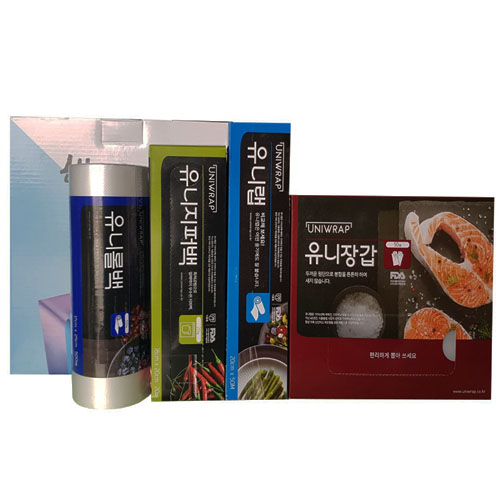 유니롤백+지퍼백+롤+위생장갑 4종세트