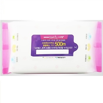 물티슈 핑크색 라벨형 60매 40g