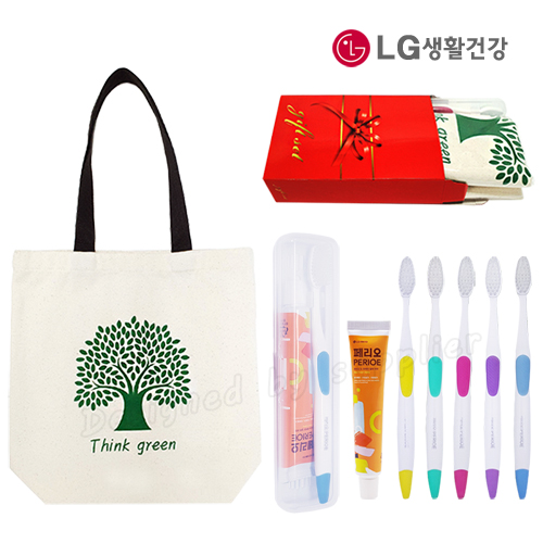 선물세트_에코백_LG칫솔+페리오치약세트 3종