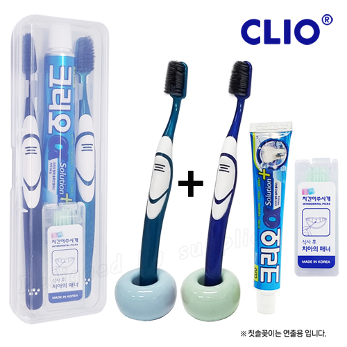 커플 클리오 퍼펙션칫솔+크리오치약+치간칫솔 세트