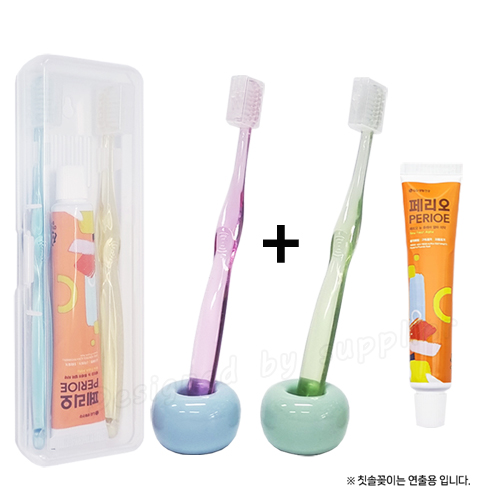 커플 치과용 크리스탈캡+페리오 칫솔치약 세트