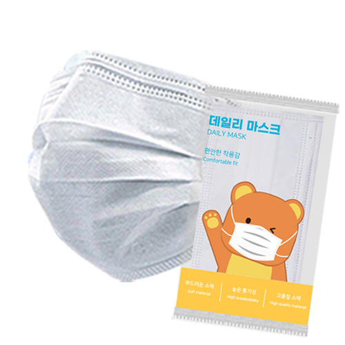 국산 데일리 일회용 소형 어린이마스크 개별OPP
