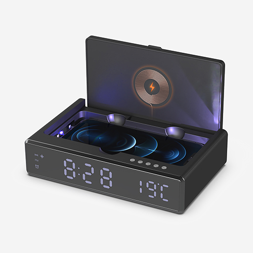 [리큐엠] 고속무선충전 시계 UV살균소독기 QWC-UV300