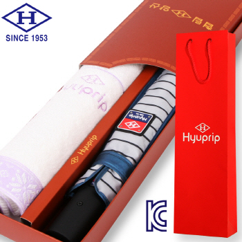 협립 2단 내부펄코팅 스파이더 우산+눈꽃타월세트