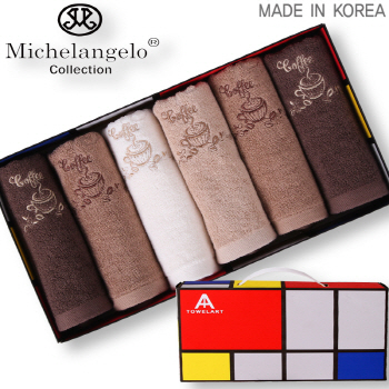 카페 세면타월115g  6P세트