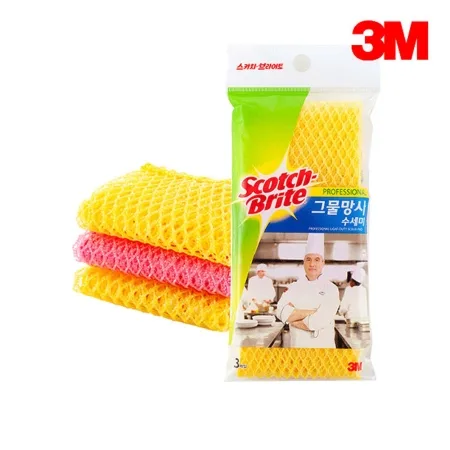 3M 스카치브라이트 그물망사 수세미(3개입)