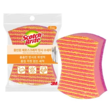 3M 스카치브라이트 올인원 제로스크래치 망사 수세미